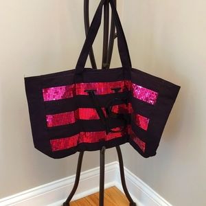 Victoria Secret zippered pink sequined weekender